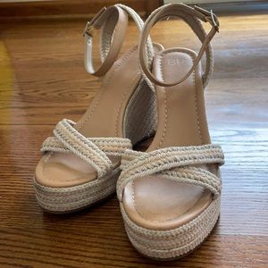 Beige BP Nordstrom wedge sandals